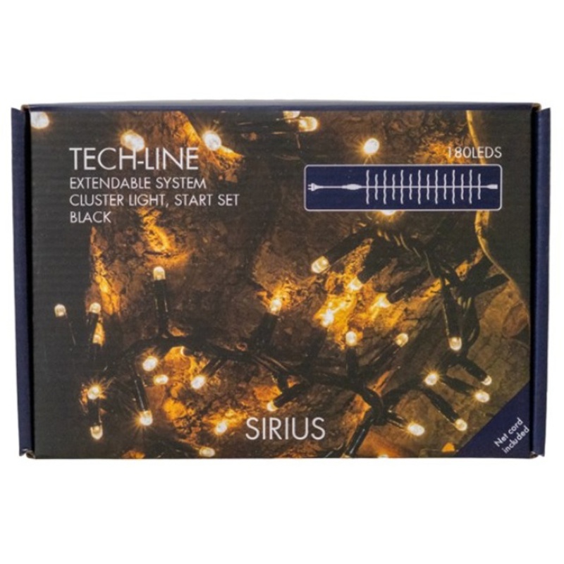 Sirius Tech-Line, Klyngelyskæde, startsæt, 3 m, 180 LED