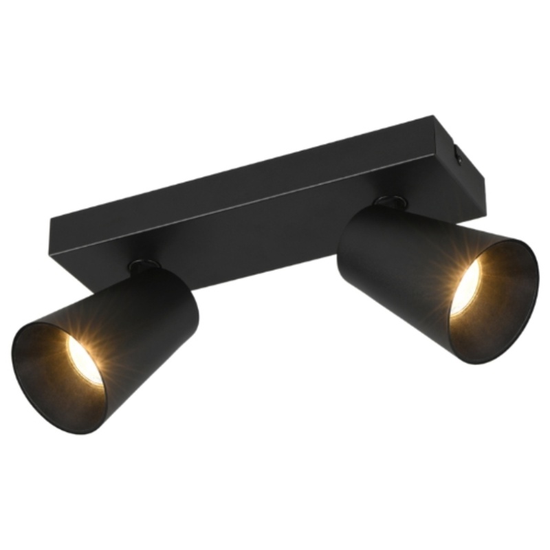 Trio Sharp, Loftslampe, sort, 28 cm