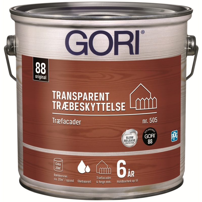 GORI 505, Transparent træbeskyttelse, træfacader, pine, 2,5 L