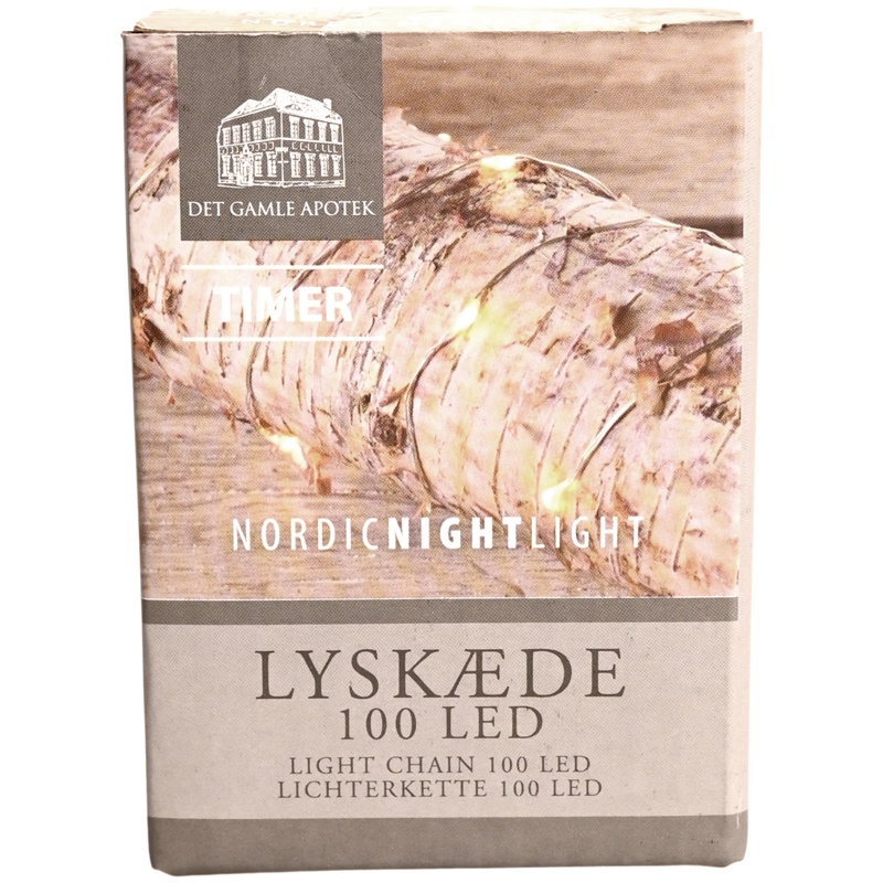 Batteri-lyskæde, 9,9 m, 100 LED
