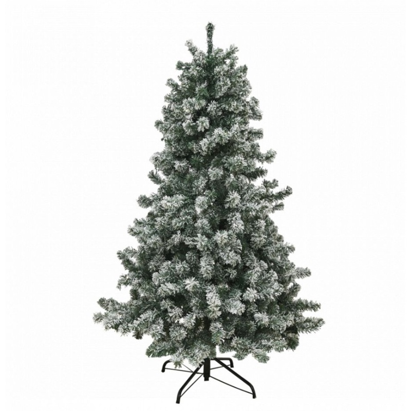 Kunstigt juletræ m/240 LED-lys og sne, Frost, 180 cm