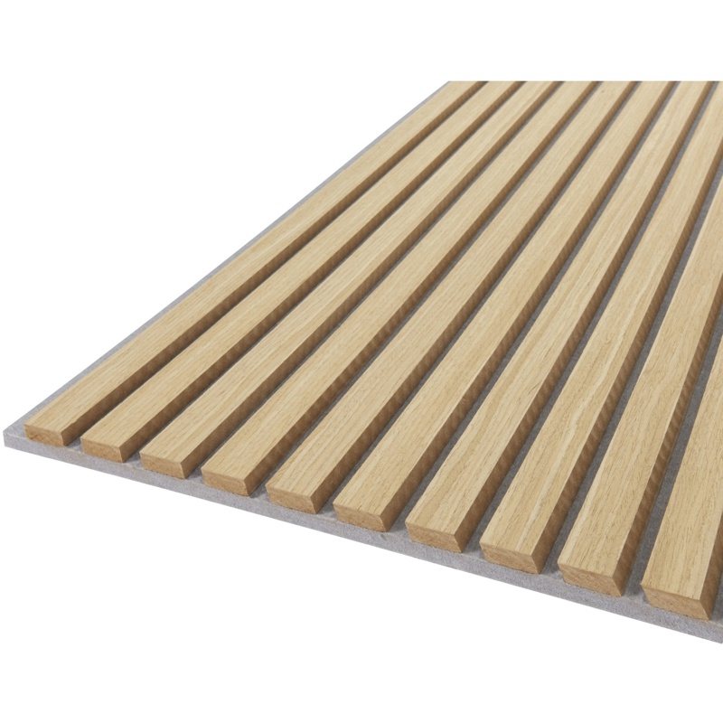 FibroTech, Akustikpanel, Quanti, lys eg/grå filt, 18x520x2440 mm
