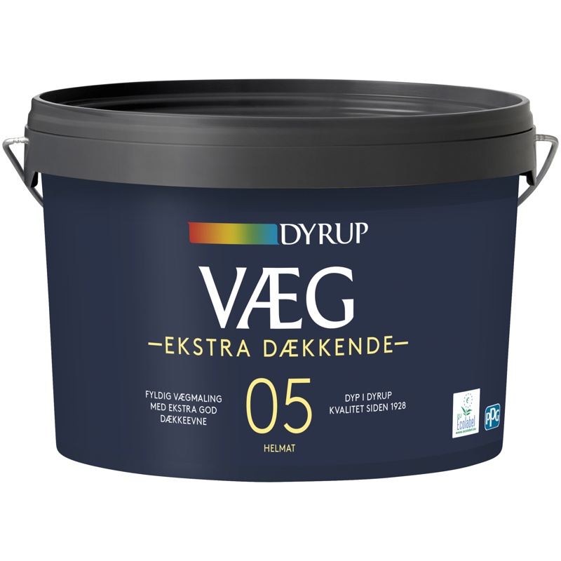 Dyrup, Vægmaling, Ekstra Dækkende 05, hvid, 2,25 L
