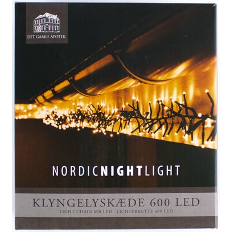Klyngelyskæde, 12 m, 600 LED
