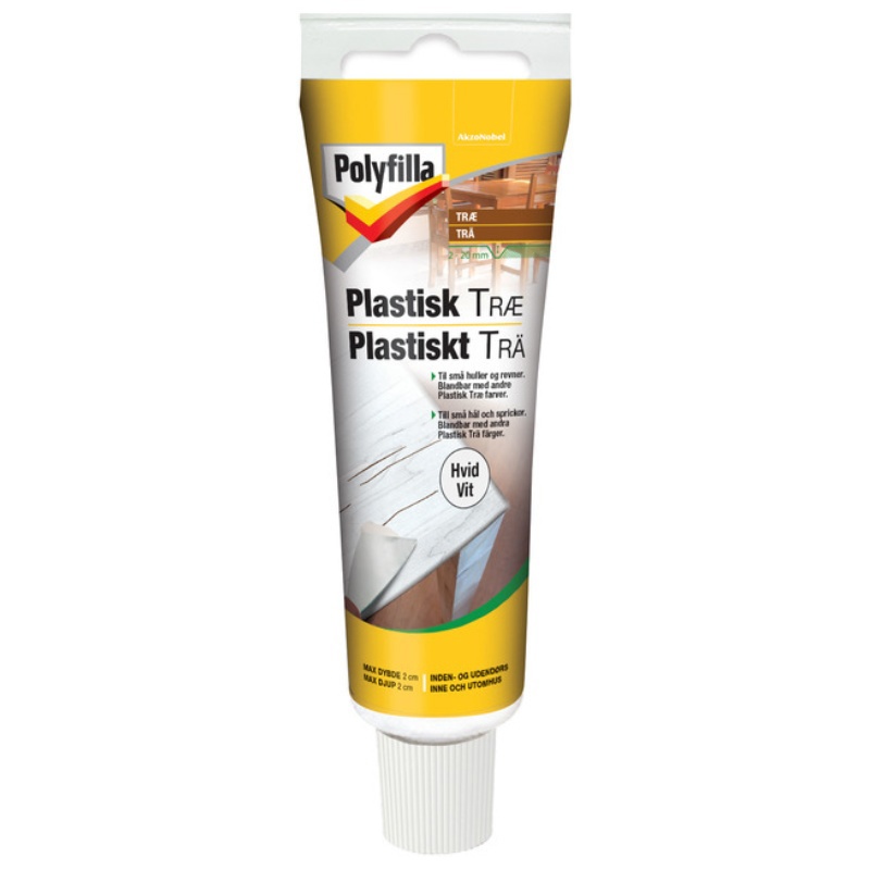 Polyfilla, Plastisk træ, hvid, 75 g