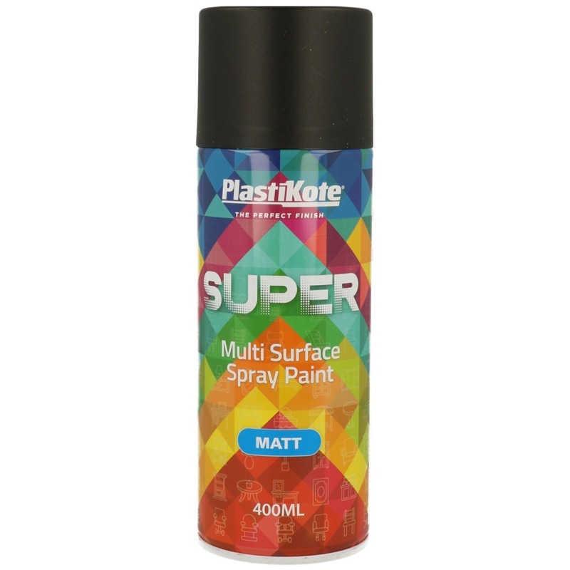 PlastiKote, Spraymaling, Super, sort, mat, 400 ml