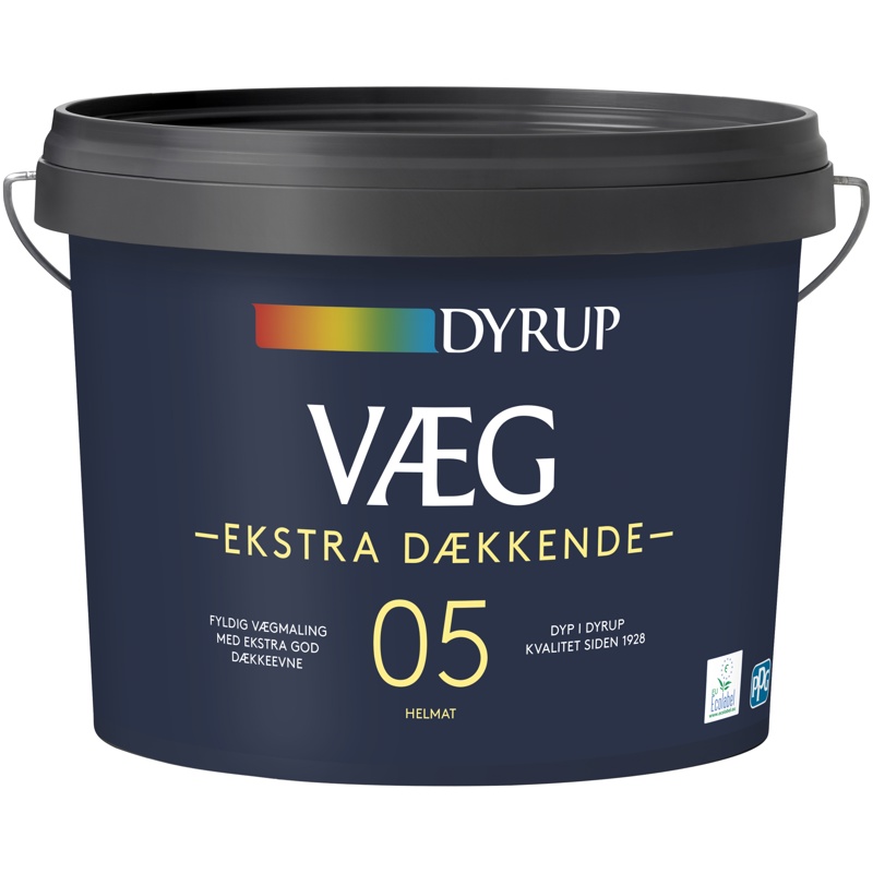 Dyrup, Vægmaling, Ekstra Dækkende 05, hvid, 9 L
