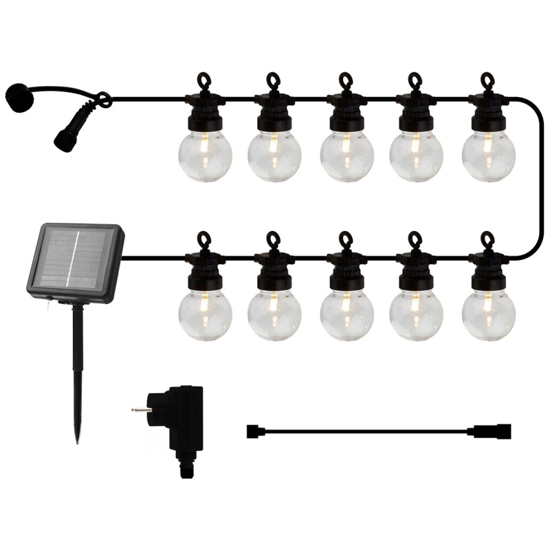 Sirius Lucas Solar, Lyskæde m/transformer, startsæt, 3 m, 10 LED