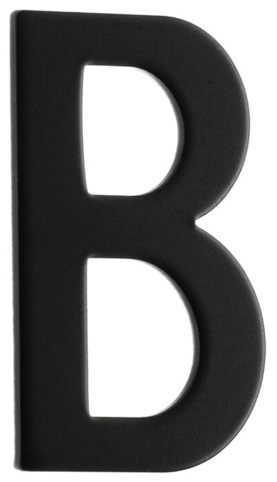 Beslagsboden, Postkassebogstav B, sort, 43 mm