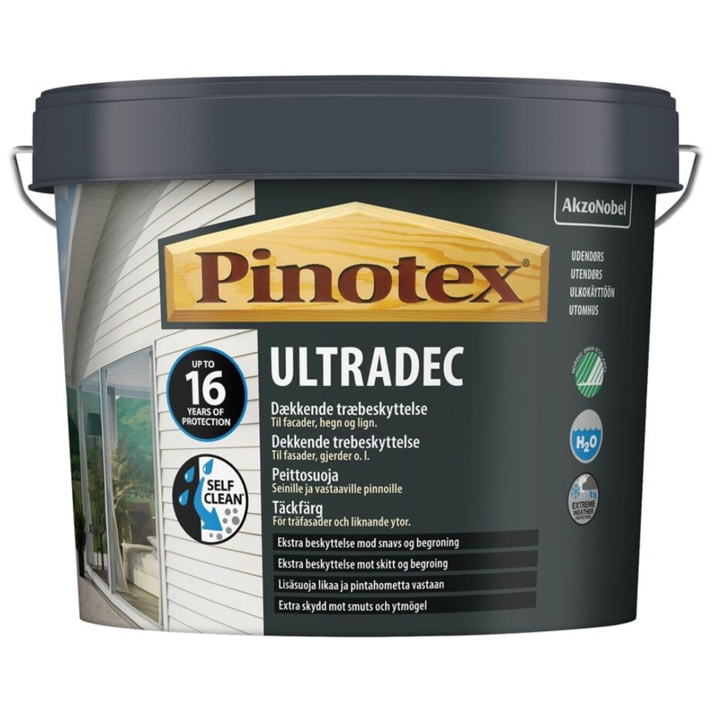 Pinotex, Dækkende træbeskyttelse, Ultradec, sort, 5 L