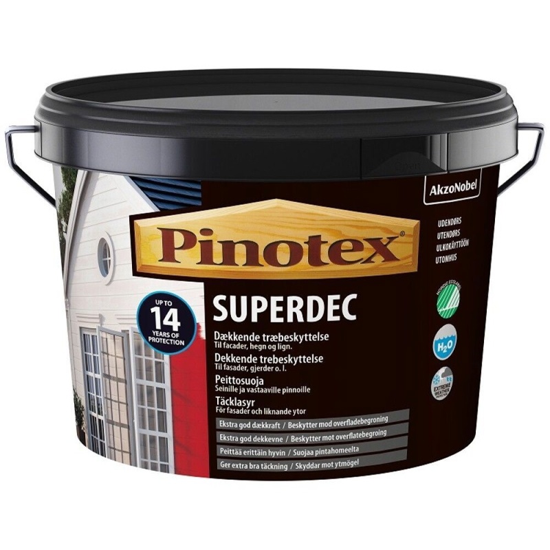 Pinotex, Dækkende træbeskyttelse, Superdec, hvid, 5 L