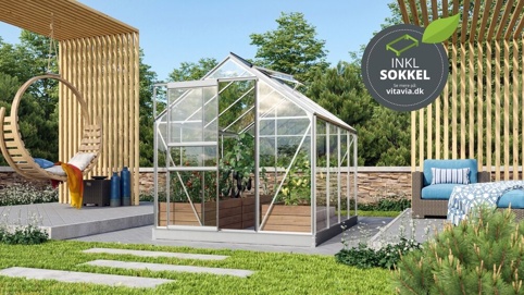 Vitavia Venus 5000, Drivhus m/sokkel, alu, 5 m²