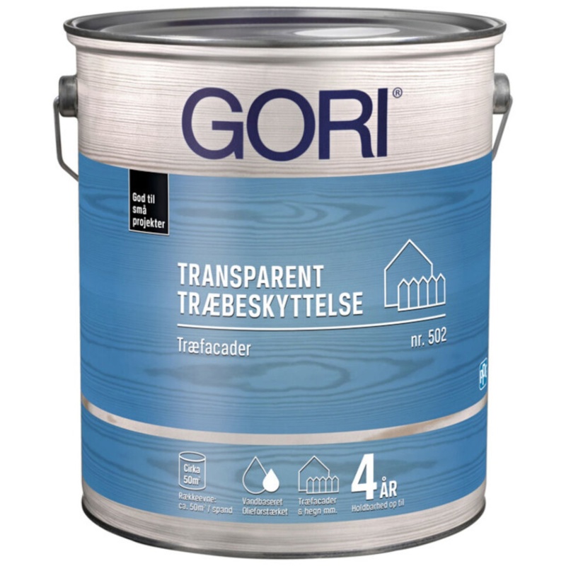 Gori 502, Transparent træbeskyttelse, træfacader, teak, 5 L