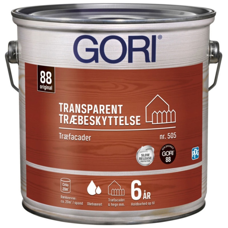 Gori 505, Transparent træbeskyttelse, træfacader, farveløs, 2,5 L