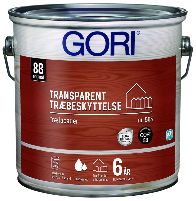 Gori 505, Transparent træbeskyttelse, træfacader, teak, 2,5 L