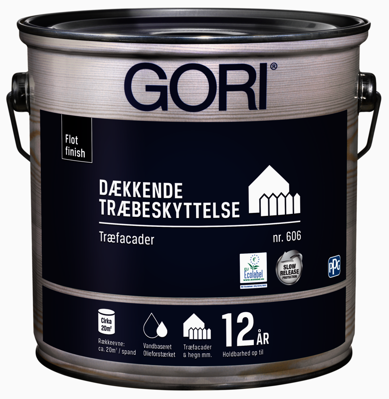 Gori 606, Dækkende træbeskyttelse, træfacader, kulsort, 2,5 L