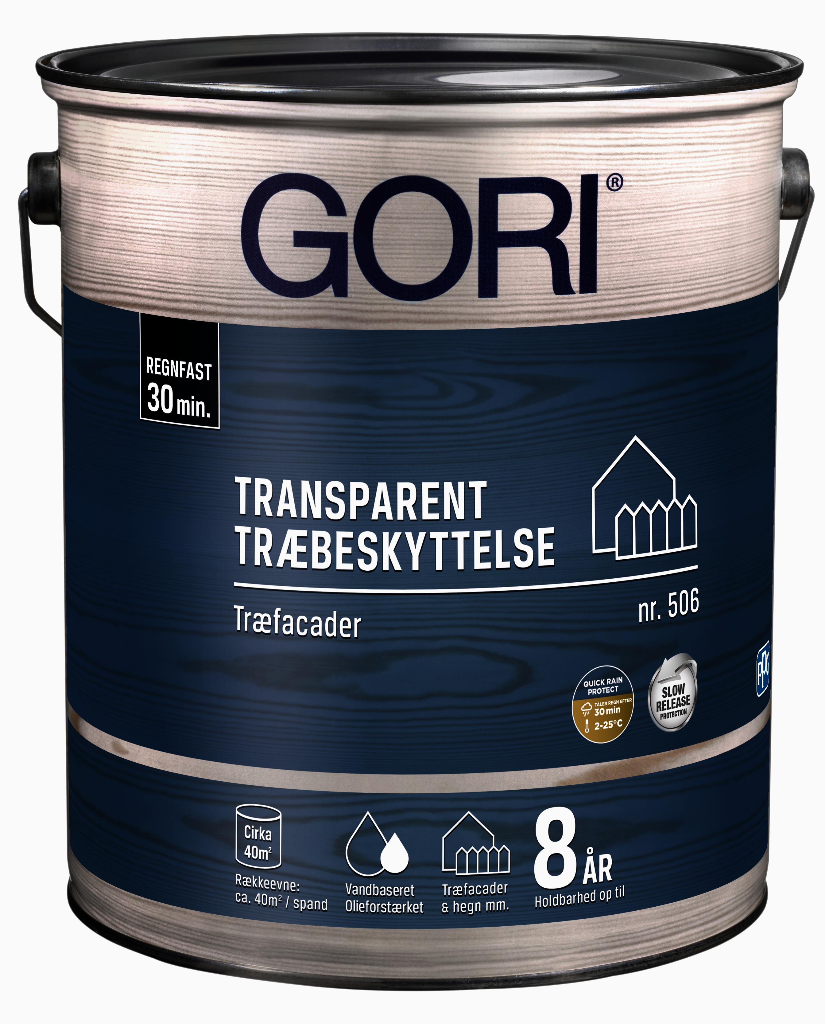 Gori 506, Transparent træbeskyttelse, træfacader, farveløs, 5 L - Silvan