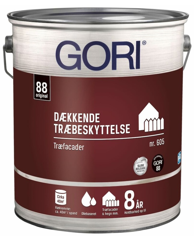 Gori 605, Dækkende træbeskyttelse, træfacader, stengrå, 5 L