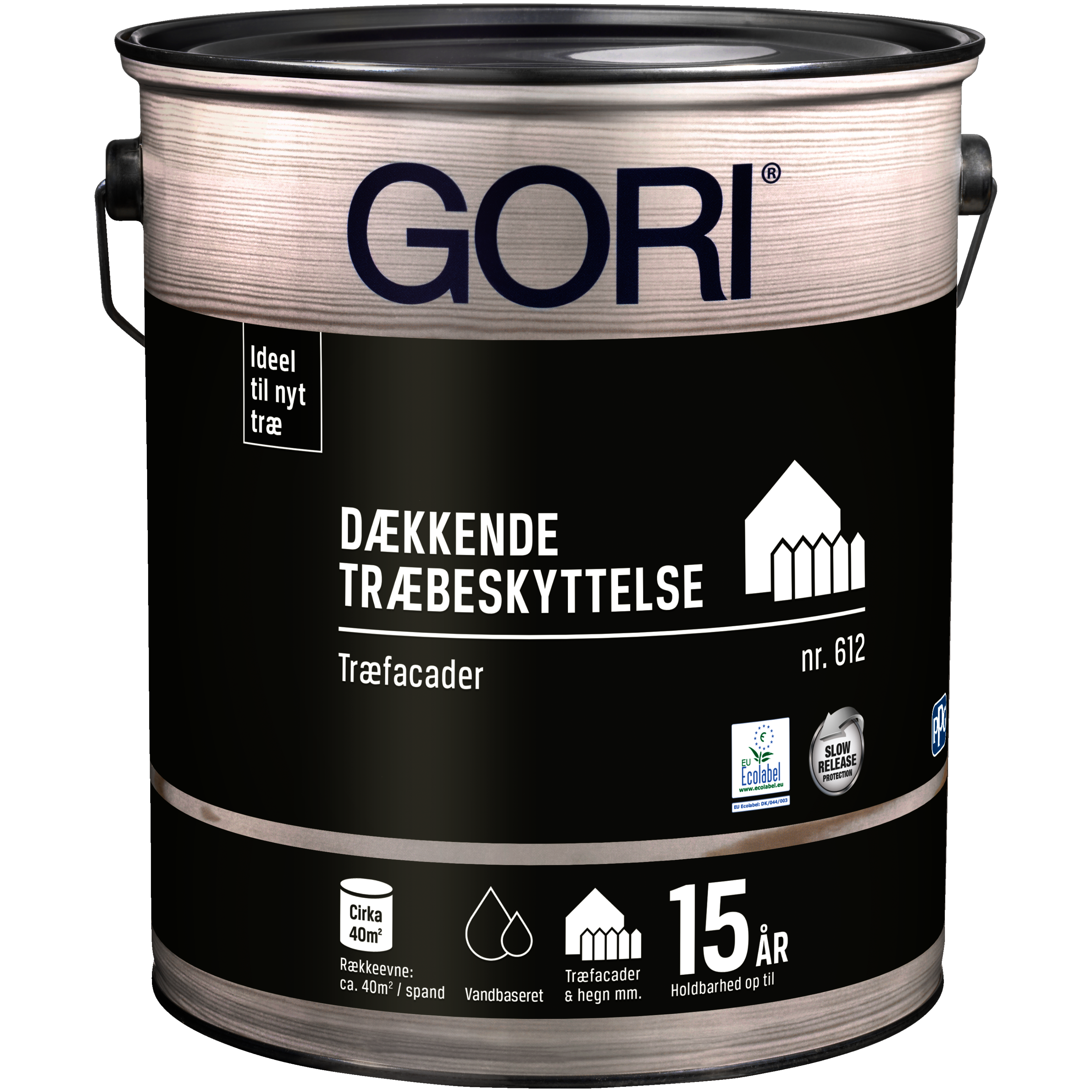 Gori 612, Dækkende træbeskyttelse, træfacader, grøn umbra, 5 L - Silvan