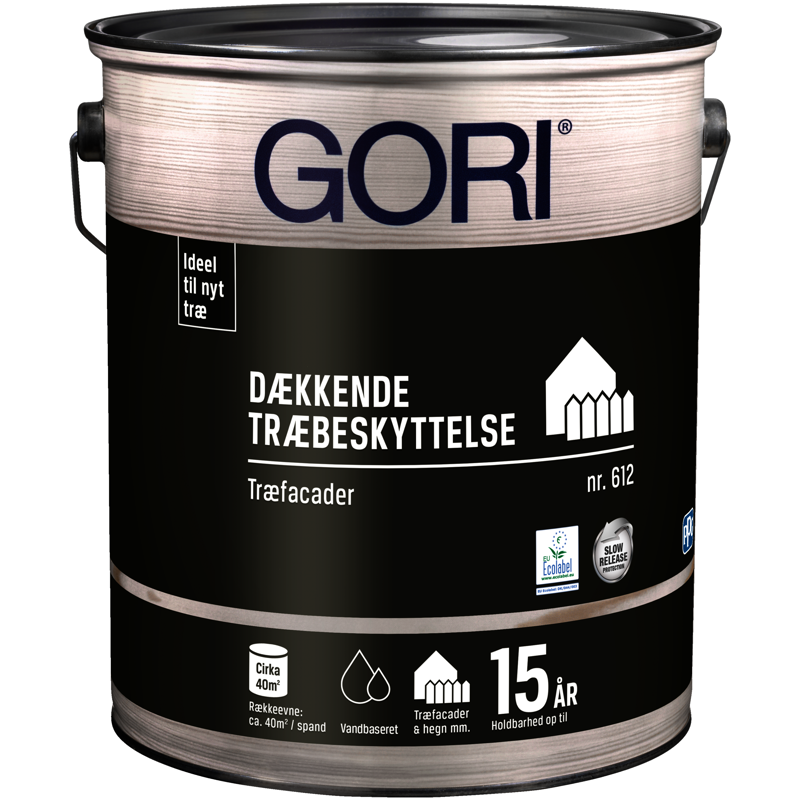 Gori 612, Dækkende træbeskyttelse, træfacader, grøn umbra, 5 L