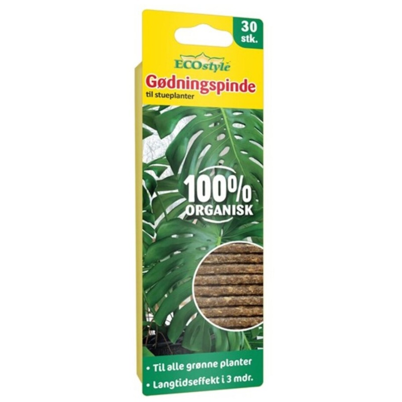 ECOstyle, Gødningspinde t/stueplanter, 30 stk.