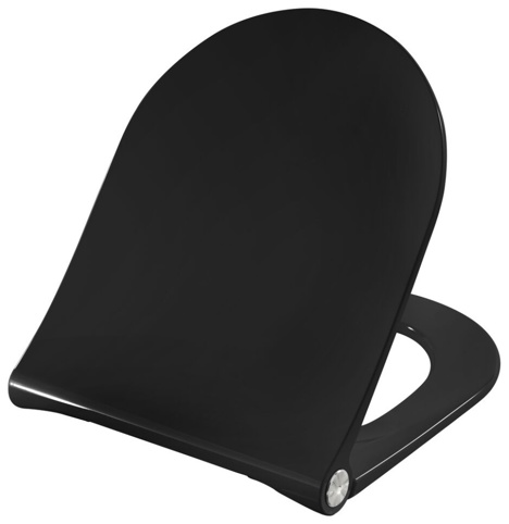 Pressalit, Toiletsæde, D-form S1068, sort, soft-close