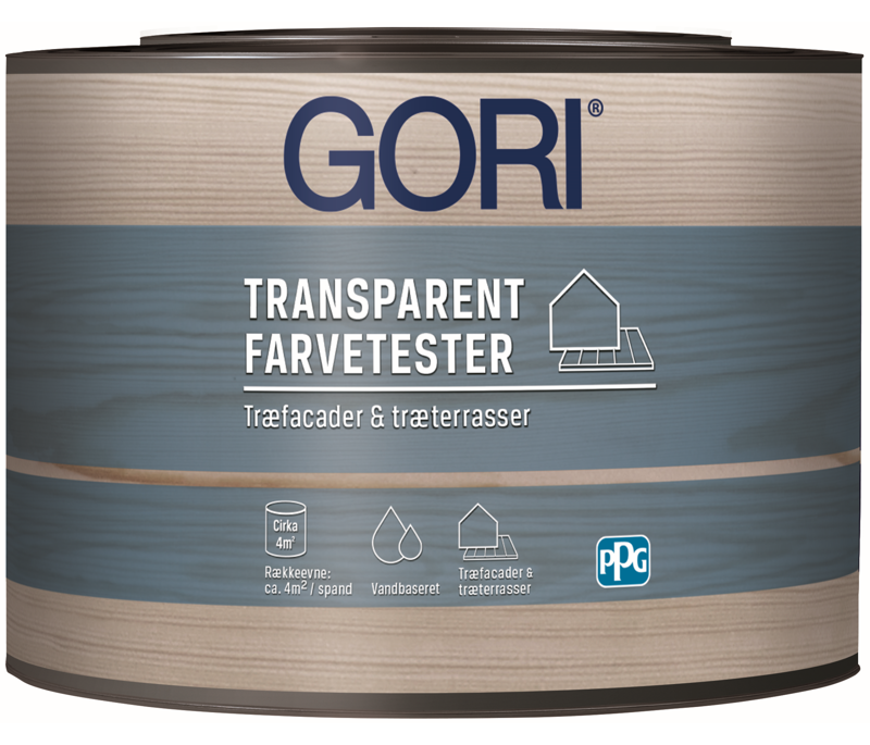 Gori, Transparent farveprøve, træfacader & træterrasser, base 30, 0,38 L