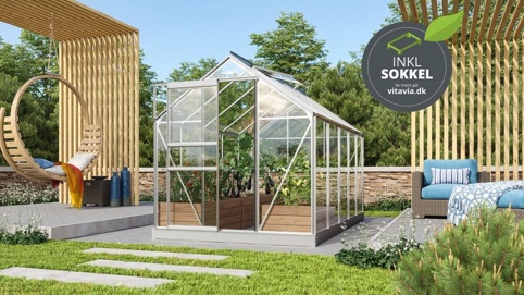Vitavia Venus 6200, Drivhus m/sokkel, alu, 6,2 m²