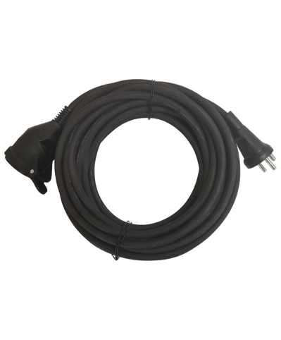 E-line, Kabelsæt m/jord, 10 m, sort