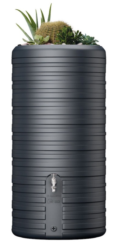 Regnvandstønde, Nordic, 300 L, mørkegrå