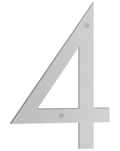 Beslagsboden, Husnummer 4, Nordic, mat grå, 230 mm