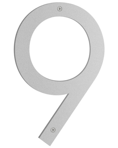 Beslagsboden, Husnummer 9, Nordic, mat grå, 230 mm