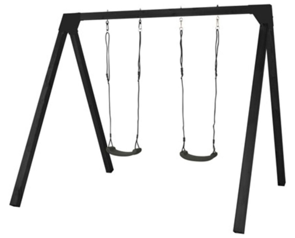 Plus Luksus, Gyngestativ m/sorte gynger, sort - Silvan