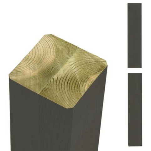 Plus, Stolpe, 90x90 mm, omlimet, Grå