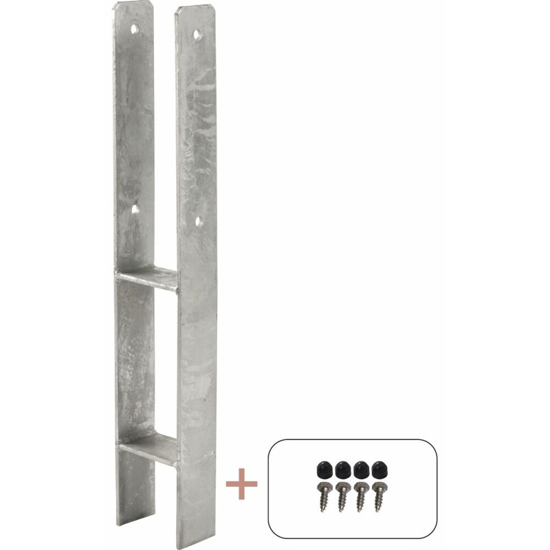 Plus, H-stolpefod t/nedstøbning, 9x9 cm, varmgalvaniseret