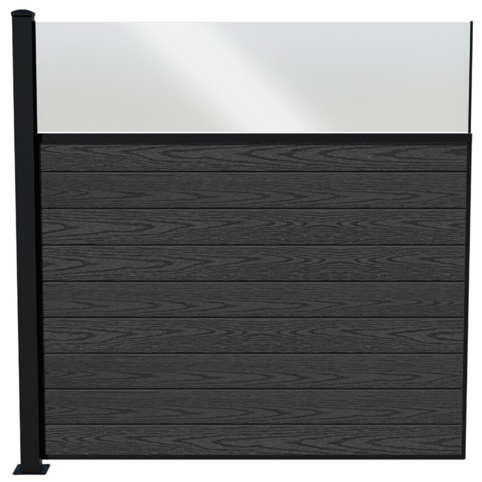 Wimex Fur Classic, Komposithegn m/klart glas, 1893x1800 mm, koksgrå