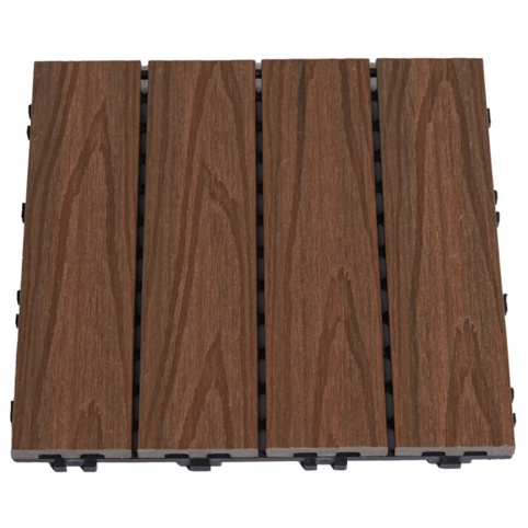 Hortus, Terrassefliser, teak, 30x30 cm, 4 stk.