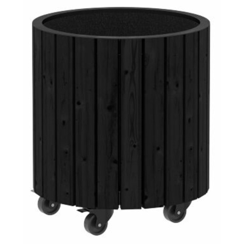 Plus Circle, Plantekasse m/hjul, Ø40 cm, sort