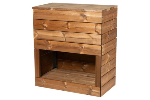 Wimex Trend Classic, Plantekasse m/opbevaring, 882x482x960 mm, gyldenbrun
