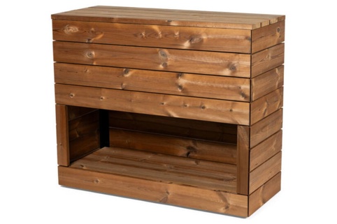 Wimex Trend Classic, Plantekasse m/opbevaring, 1182x482x960 mm, gyldenbrun