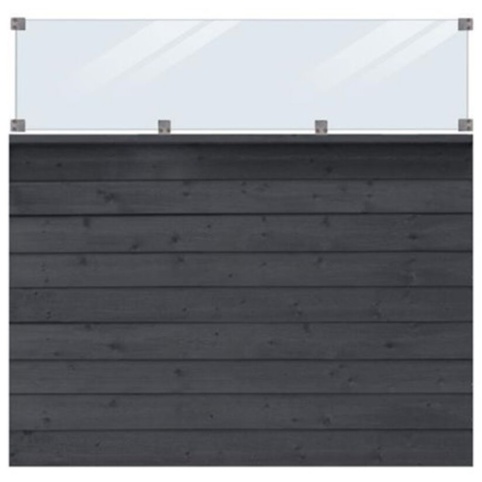 Plus Klink, Profilhegn m/glas, 174x163 cm, sort