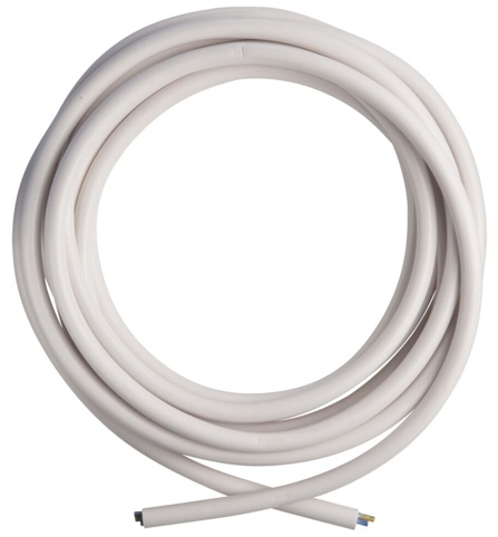 Tilslutningsledning, 5G2,5mm², 5 m, hvid