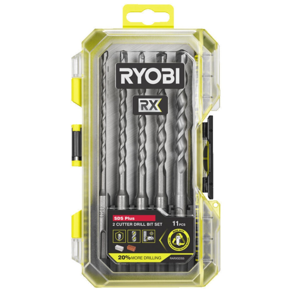 Ryobi, 2-skærs borsæt, RX, SDS+, 5 dele