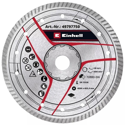 Einhell, Diamantskæreskive, turbo, Ø200 mm