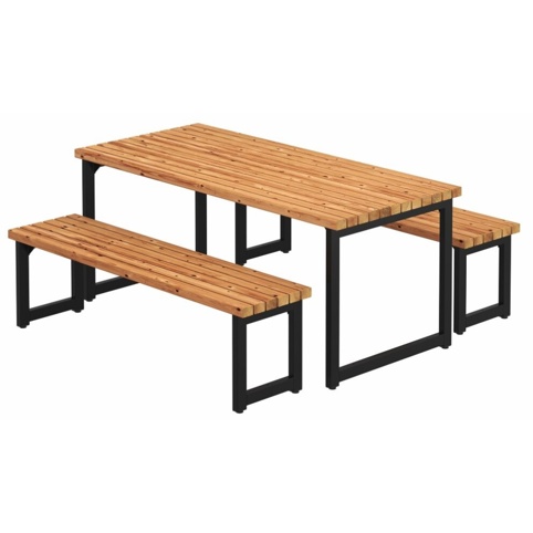 Plus Trend Living, Plankesæt, 166 cm, gyldenbrun/sort