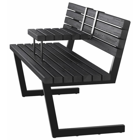 Plus Relax, Bænk m/hængebord, 150x45 cm, sort