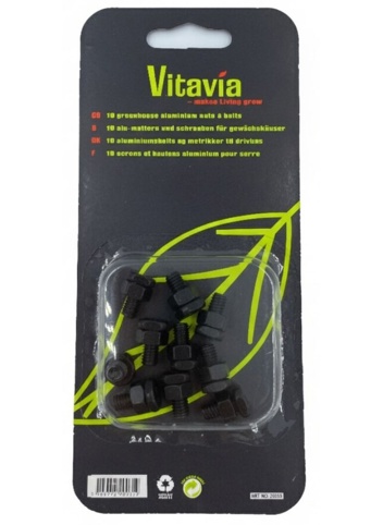 Vitavia, Bolte og møtrikker, 10 stk., sort