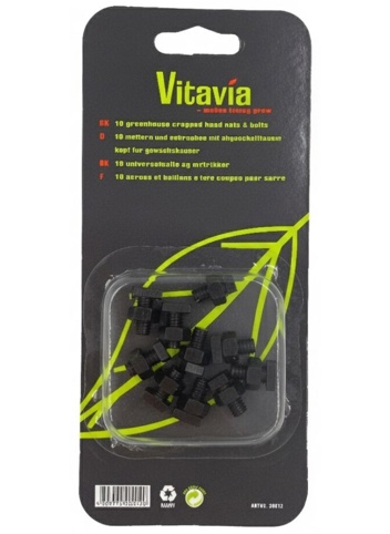 Vitavia, Bolte og møtrikker, 10 stk., sort