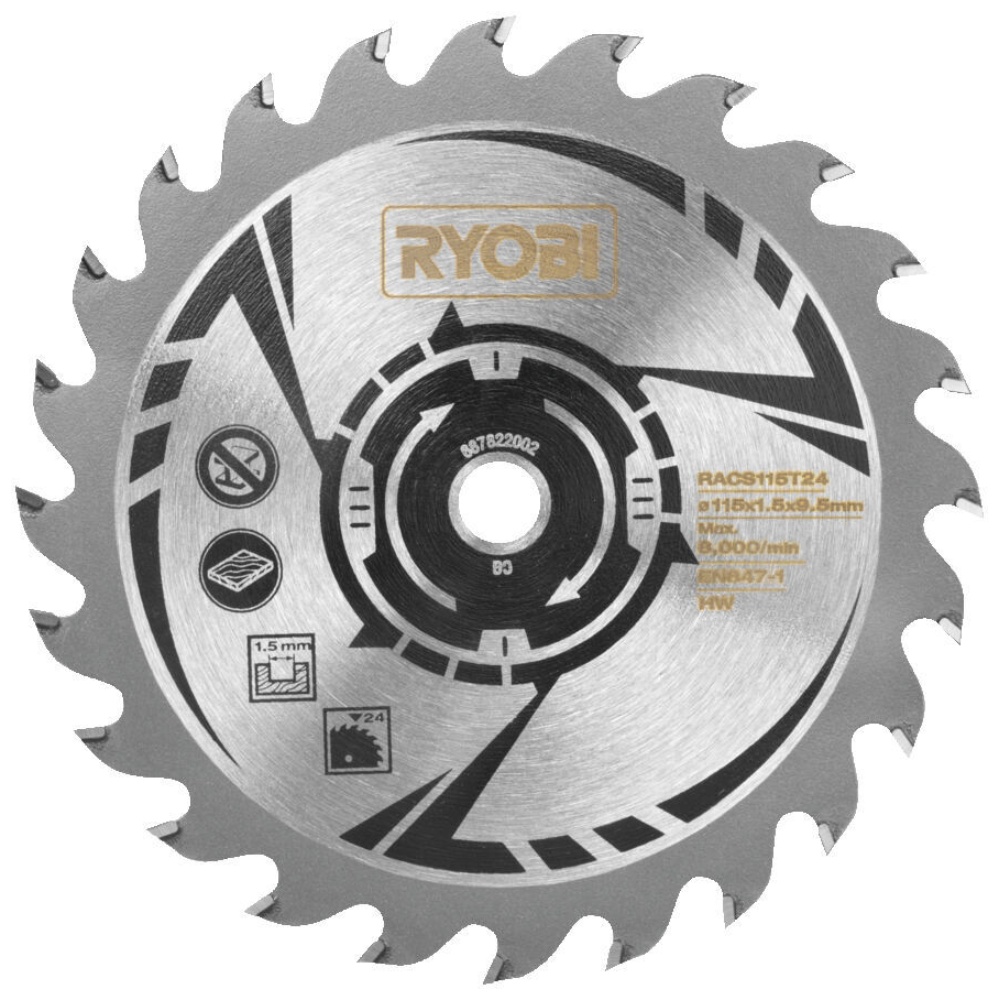 Ryobi, Rundsavklinge, RACS115T24, T24, Ø115 mm