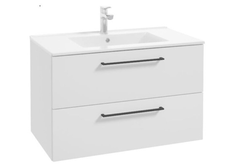 Milobad, Underskab inkl. vask, Alpine, 90 cm, mat hvid